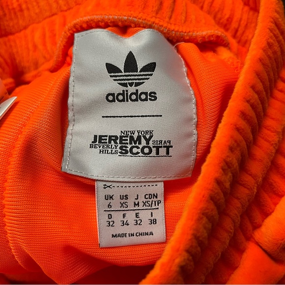 ADIDAS X JEREMY SCOTT Velour Signal Orange Skirt Sz XS - Picture 8 of 10
